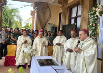 Wakili Pangdam, Dandim 1503/Tual Hadiri Pemberkatan Taman Yubelium dan Peresmian Gereja Paroki Santa Maria de Fatima Dobo