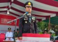 Kapolsek Pasanea Pimpin Upacara Penurunan Bendera HUT ke-80 RI