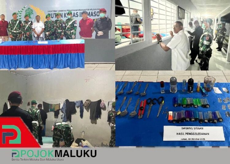 Deteksi Dini Gangguan Kamtib, Rutan Masohi Bersinergi dengan TNI Gelar Penggeledahan Serentak