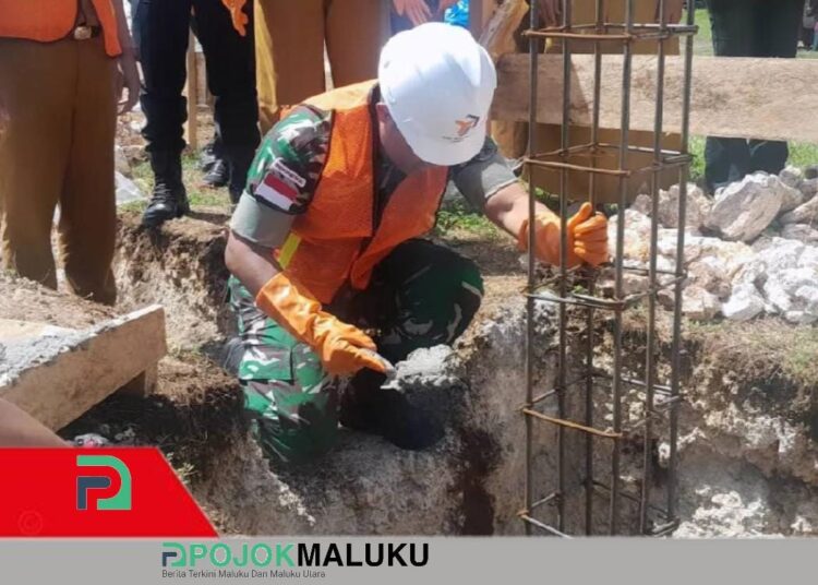 Dandim 1503/Tual Hadiri Peletakan Batu Pertama Pembangunan Kantor dan Gerai Koperasi Merah Putih